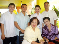 Clockwise from those seated - Cynthia Gulmatico, Gina Espinosa, Carlo Trenas, Emil Gulmatico, Raisa Trenas and Dr Senoi Gulmatico.