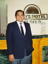 Inky Dario at the hotel lobby.