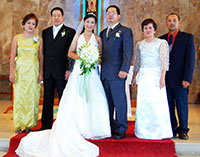With the bride's mother and uncle Eden Javier and Capt Eduardo Bolivar and groom's mother Elenita Java and uncle Lito Garlito.
