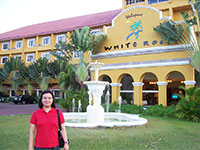 Posing at the White Rock Beach Resort in Zambales.