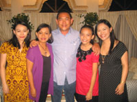 Judgee with daughter Risa, wife Sarah, daughters Rica and Rita.