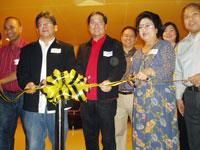 The ribbon cutting with Vice Mayor Jed Mabilog (middle).