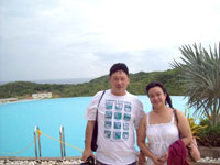 A pose at the infinity pool of the posh Boracay Alta Vista 500-room Condotel.