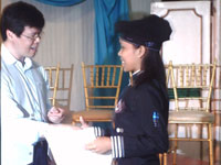 The distribution of certificates to the graduates by Cong. Gonzales.
