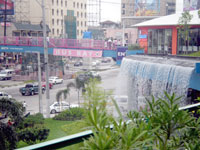 A waterwall at the second floor.