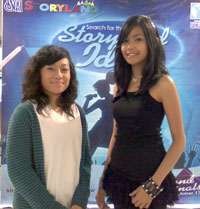 Storyland Idol 1st Elimination winners (Teen Division) Paulaine Sano and Myrtle Abigail Sarrosa.