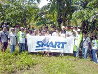 Smart and PLDT banner the tree planting activity.