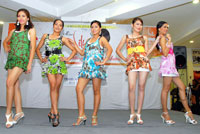 Angelie Joy Golingay (far right) with other Miss Silka Iloilo candidates during their presentation to the public.