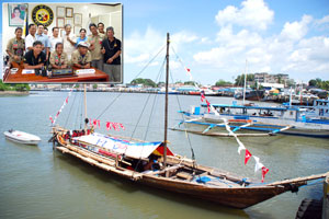 The balangay “Diwata ng Lahi” docks at the Holcim terminal dock area in Lapuz Norte, La Paz, Iloilo City.