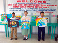Winners of the Iloilo River Week 2009 On-the-Spot Poster-Slogan Painting Contest (Elementary Category): 1st Place – Irish S. Espesor, Ticud Elementary School (center); 2nd Place – Jay Vincent P. Villar, Bo. Obrero Elementary School; 3rd Place – Lanz Renuel Otero, Sto. Domingo Elementary School.