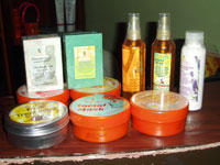 Soaps, scrubs, masks and moisturizers.