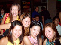 Happy faces at the party - Jonjie Ginson, Lorevien Oloroso and Jill Lim, Mimie Abellanosa and Louise Honrado.
