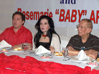 From left, Ramon “Citoy” Arenas, his mother Rosemarie “Baby” Arenas and Iloilo second district’s political leader Dr. Rolando Padilla during yesterday’s affair.