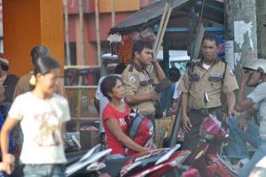 The Iloilo City government has deployed police auxiliaries, sporting brown uniforms, in downtown