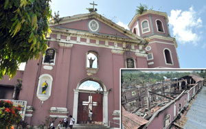 The facade of the century old Nuestra Sra. Delas Neires Catholic church in Dumarao, Capiz