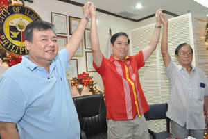 Iloilo City Mayor Jerry Treñas, Vice Mayor Jed Patrick Mabilog and former Vice Mayor Guillermo Dela Llana