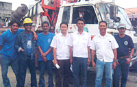 Sarlito Labis, Cirilo Mijares, Roberto Pasomanero, Engr. Arvin Celis, Engr. Delfin Villagracia, Ramon Magallanes and Jose Miranda.