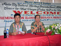Dr. Funtecha (right) during the Ilonggo Bisaya Seminar.