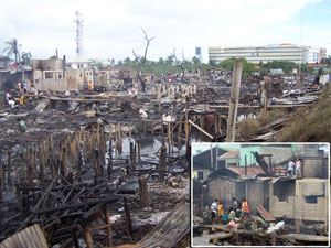 In less than an hour more than 100 houses in this area in Brgy. Nabitasan, La Paz