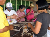 Participants make slats.