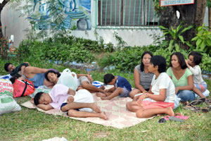 More than 500 evacuees presently occupy all the classrooms inside the Nabitasan Elementary School.