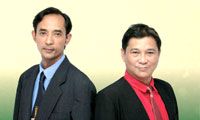 The amiable TV hosts, Pepe Borres and Bong Baltar.