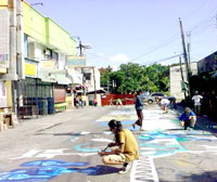 The street painting.