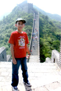 Vincent at the Great Wall of China.