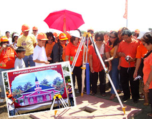 Members of the Savannah Community gathered yesterday for the groundbreaking of its future chapel site.