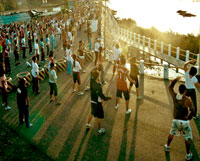 Taebo during early morning and late afternoon.