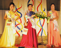 THE WINNERS. 2nd runner up Glaizon Lyle Caldeo, Miss Saad Precious Jade Fernandez and 1st runner up- Sarah Jane Surmion.