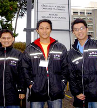 Nestor with fellow delegates Gerard Lorenz Penecilla and Lawrence Limjuco.