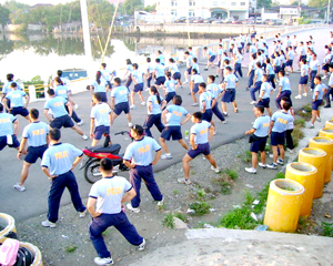 PNP personnel join the Fun Walk organized by the Environmental Management Bureau of the DENR VI on June 5 at the Treñas Boulevard in Mandurriao, Iloilo City. 