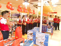 The staff of ACE Express Hardware during the store blessing.
