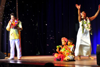Don Ho's dancer, Betty Harshaw does the Hawaiian dance.