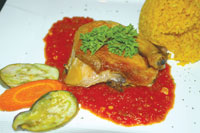 Roast Chicken in Piquante Sauce.