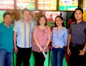 NEWEST BRANCH. Mang Inasal franchisee Jess Garcia, Mayor’s Office Executive Assistant Patrick Alan Sy, franchisees Dr. Mary Sancha Pauline Garcia and Dr. Aileen Granada, and City Assistant Department Head Jess Sio during the latest branch’s opening yesterday.