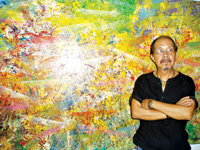 The artist, Ed Defensor with Opus 041.