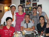 The celebrator Reggie Bautista (seated, middle) with Nikko Cid, Zedrick Seneres, Pangging Rosales, Renette Uy, Pane Rosales and Sweet Valencia.