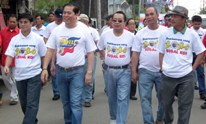 WALKING FORWARD. Iloilo City Mayor Jed Patrick Mabilog (2nd from left) with Councilors