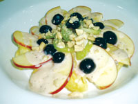 Team Artichoke's Pineapple, Grapes, Apples, Kiwi and Orange with Honey-Caesar Dressing.