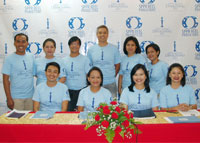 THE ILOILO MS. DINAGYANG 2011 COMMITTEE. Standing: Boni Gaverza, Rowena Barte–Zulueta, Joe Delina, Reggie Bautista, Sweet Sales, Claire Castellano–Altavas. Seated: Kevin Pison Piamonte, Ms. Sarah O. Pena, Ms. Rita Pena and Rinette Bautista-Uy