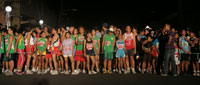 Participants in the Iloilo City nignt run Friday wait for the signal to start. -Jack Tentia.