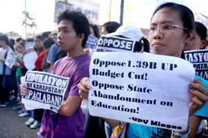 Close to 300 students and teachers from University of the Philippines-Visayas,